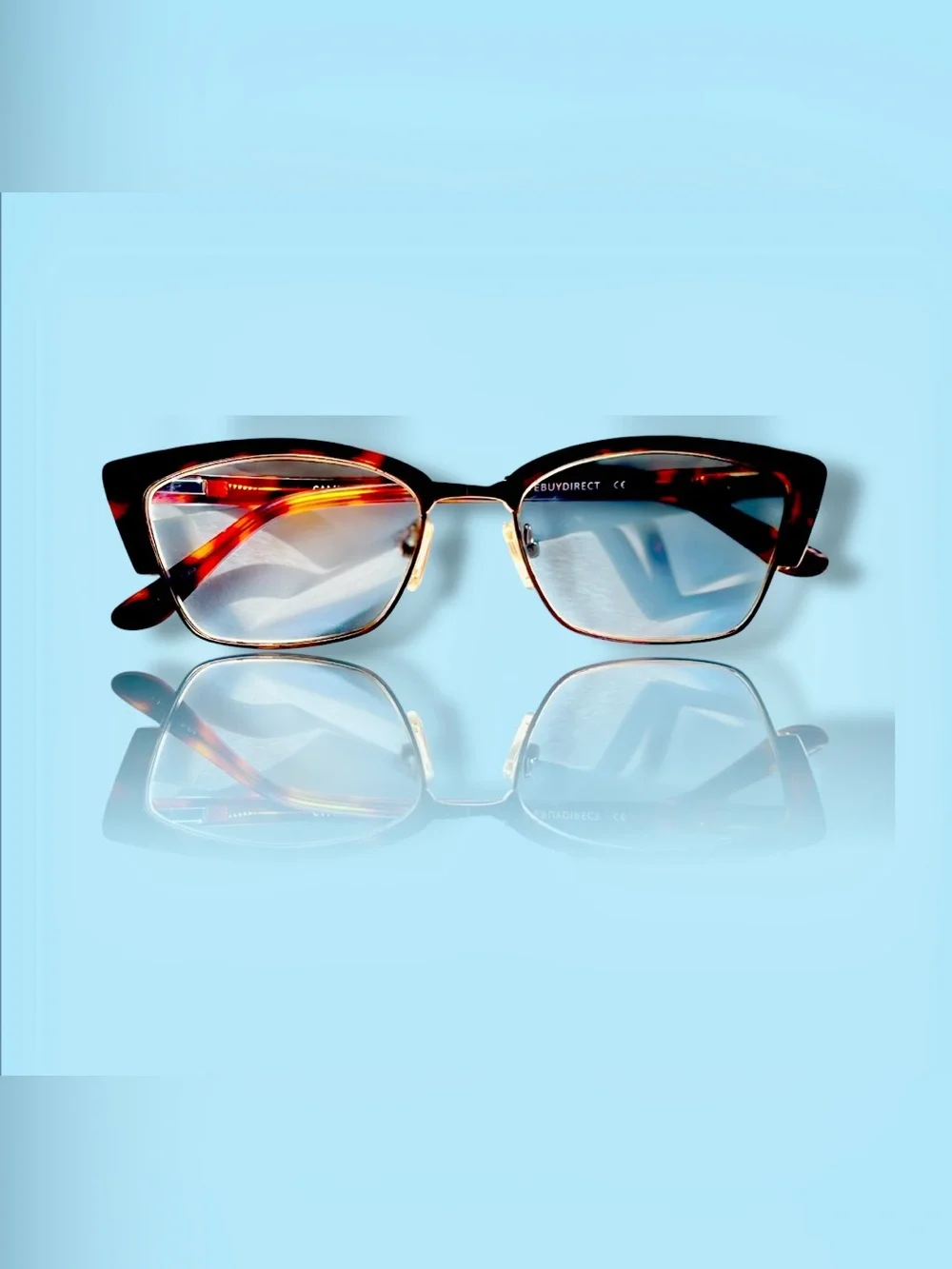 EyeBuyDirect premium progressive +2.5 light blue reading sunglasses